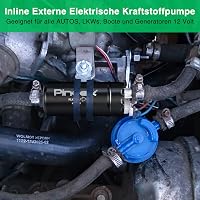 Pindex Elektromos Üzemanyag Szivattyú 12V - Univerzális Benzin és Dízel Adagoló Pumpa, Külső Szerelésű, 0580464070 Kompatibilis, Fekete 7