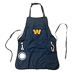 Team Sports America Outdoor NFL Black Grilling Apron | Washington Commanders | Made of Durable Cotton | Beverage Opener and Multi-Tool | Sports and Tailgaiting Apparel