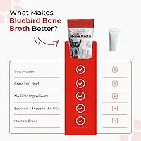 Vista 2 de BLUEBIRD PROVISIONS Beef Bone Broth for Dogs - High Protein Bone Broth for Cats - Beef Bone Broth Powder for Dogs - Dehydrated Beef Cat Food Toppers