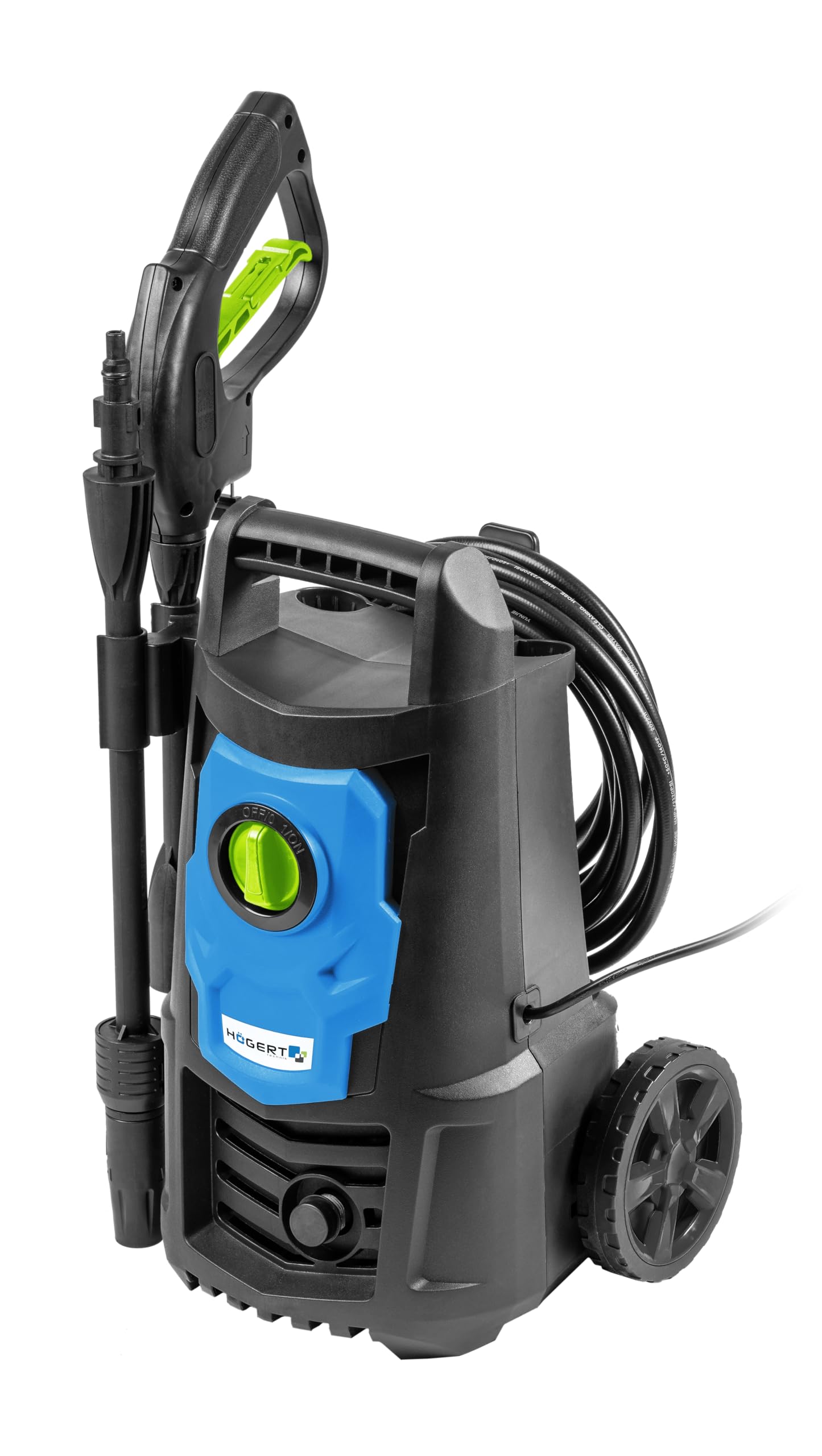 Högert Technik, Myjka wysokociśnieniowa – 1500 W, 120 bar, przepływ: maks. 420 l/h, wąż i pistolet wysokociśnieniowy, filtr wody