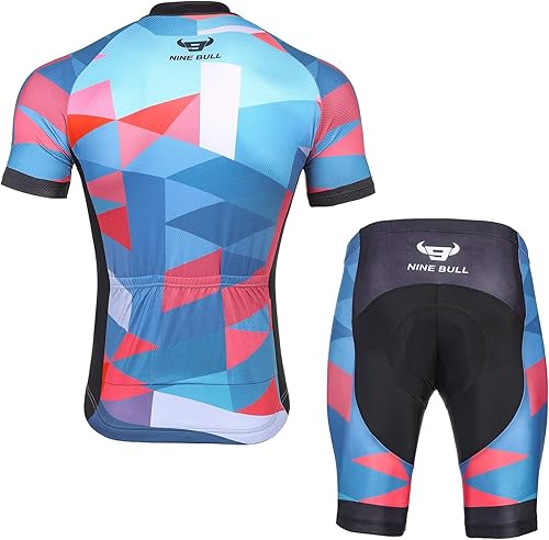 Miniatura 4 de Conjunto de camiseta de ciclismo para hombre, camiseta reflectante de secado rápido y pantalones cortos de ciclismo acolchados 3D, Spqx-10