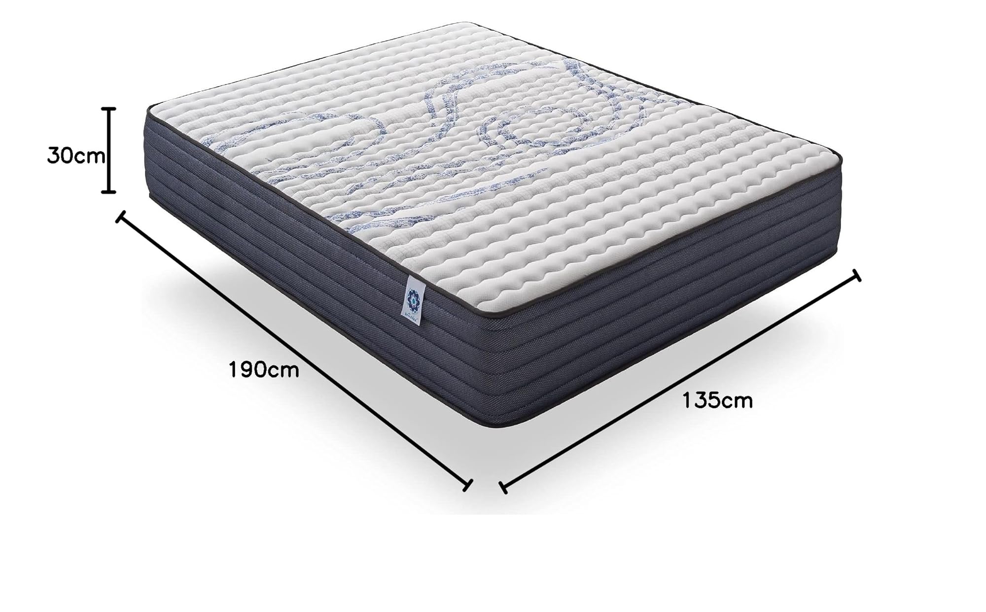 Naturalex Colchón Viscoelástico Perfectsleep 135x190 cm 30 cm Firme Espuma HR Blue Látex Hipoalergénico Reversible Verano/Invierno