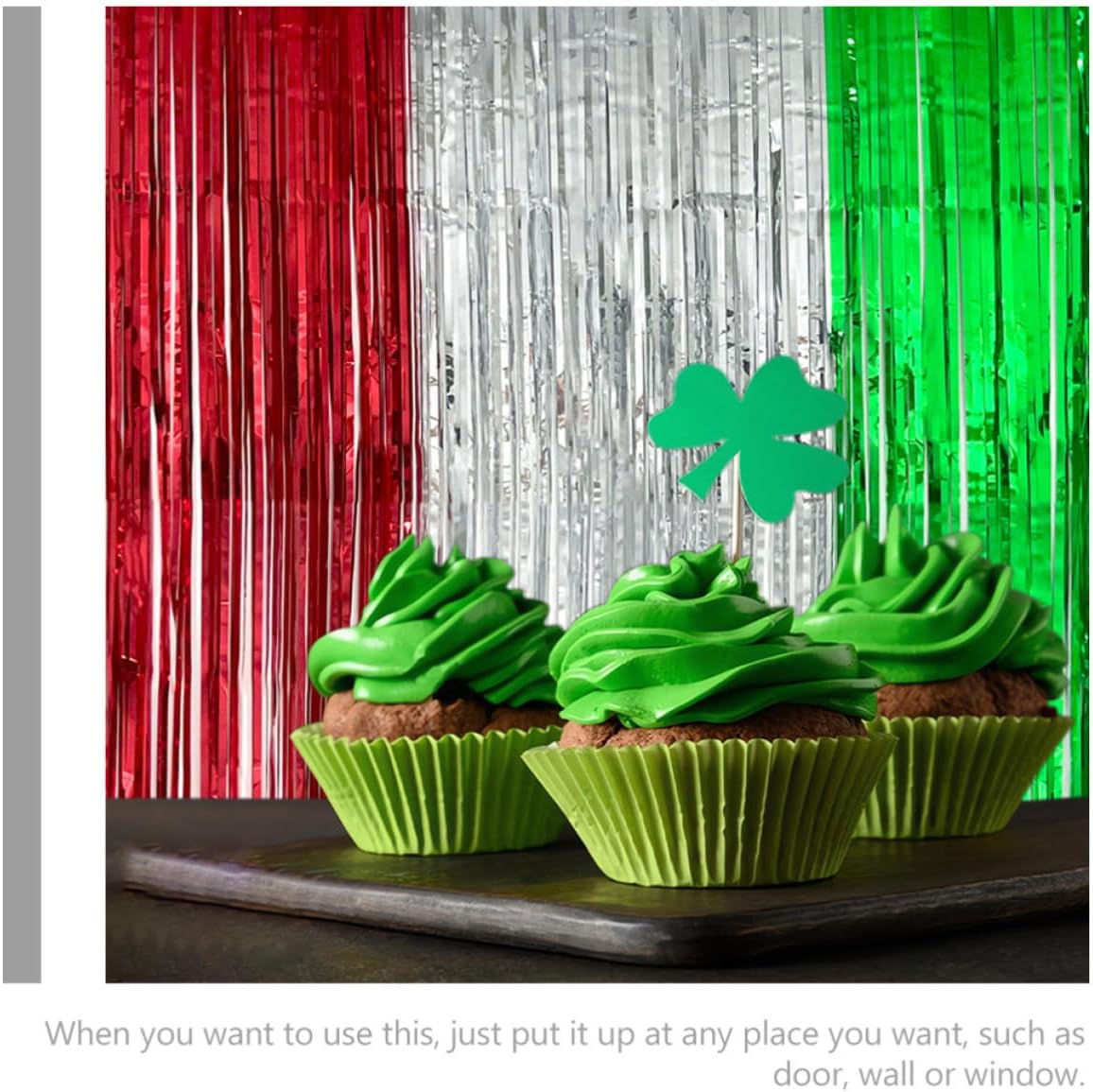 SEWACC Pet Tinsel Fringe Backdrop Curtain Colorfast and Eye Catching Design, for Masquerade and Room Decoration, Photo Studio Party Streamers