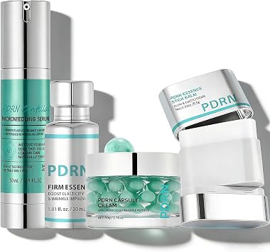 4-Step PDRN Korean Skin Care Sets & Kits PDRN 100 Essence,Centella Microneedling Serum, Essence Stick Balm & Capsule Cream - Skincare Gift Set Pamper Gifts For Women, Nourishtion & Firmer Skin