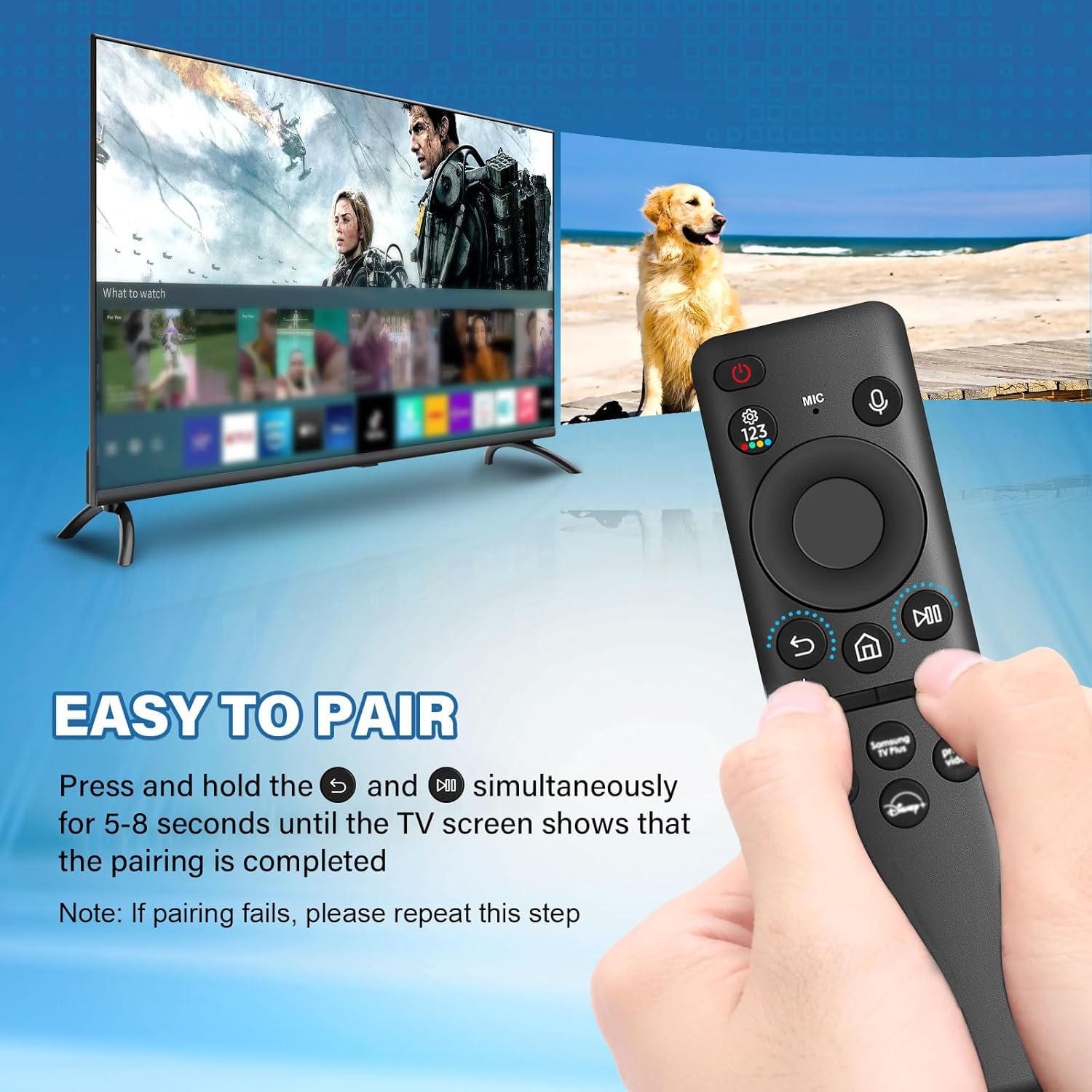 BN59-01432A Télécommande de Remplacement pour Samsung,Télécommande vocale Universelle Solaire pour Samsung Smart TVs,Samsung Smart 4K HD TV avec 4 Touches de Raccourci