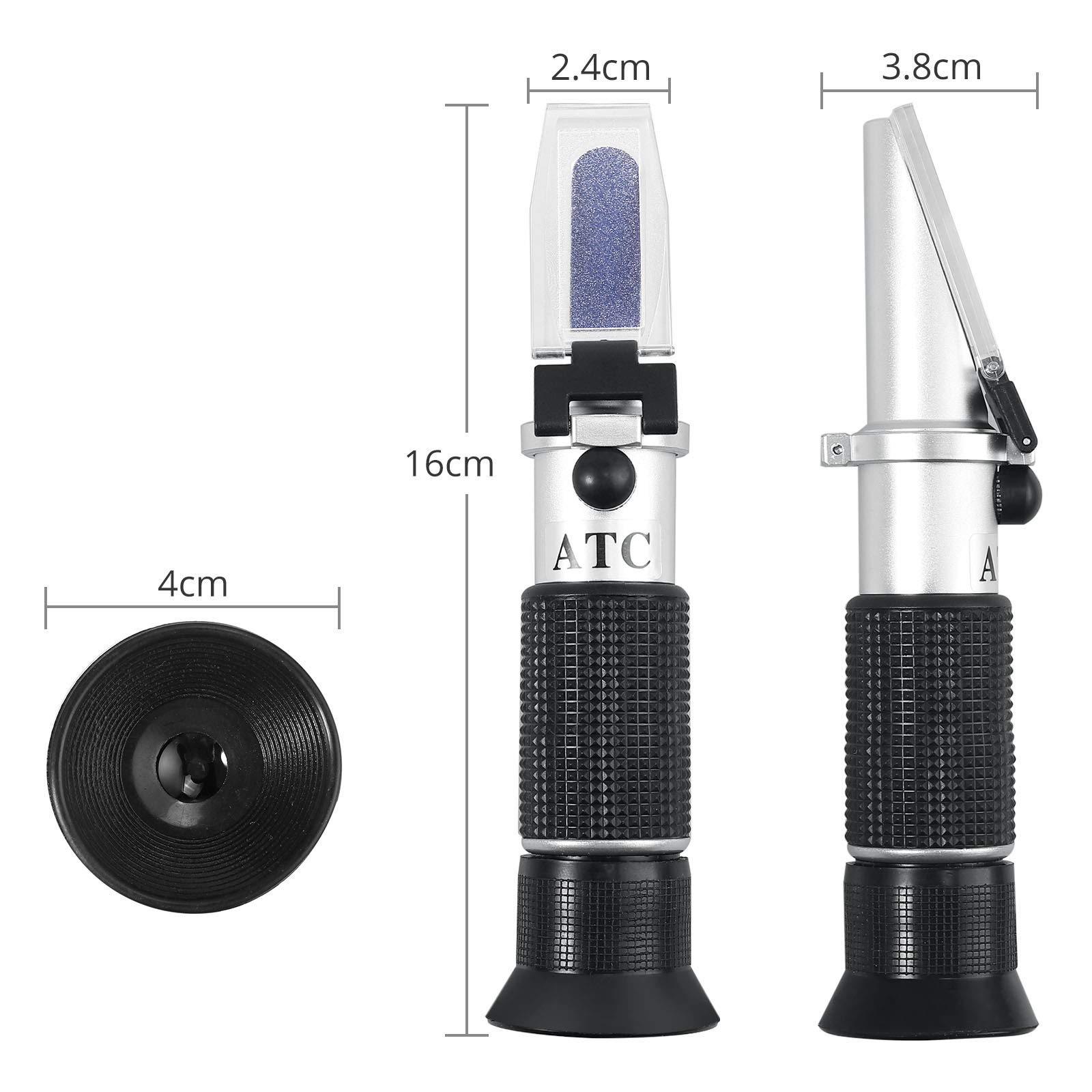 Proster Refractómetro Brix 0-40% y 0-25% Alcohol Refractómetro Digital para Vino Medir el Contenido de Azúcar para Fruta UVA y Grado de Alcohol de Vino Cerveza Refractómetro Portatil con ATC - 4