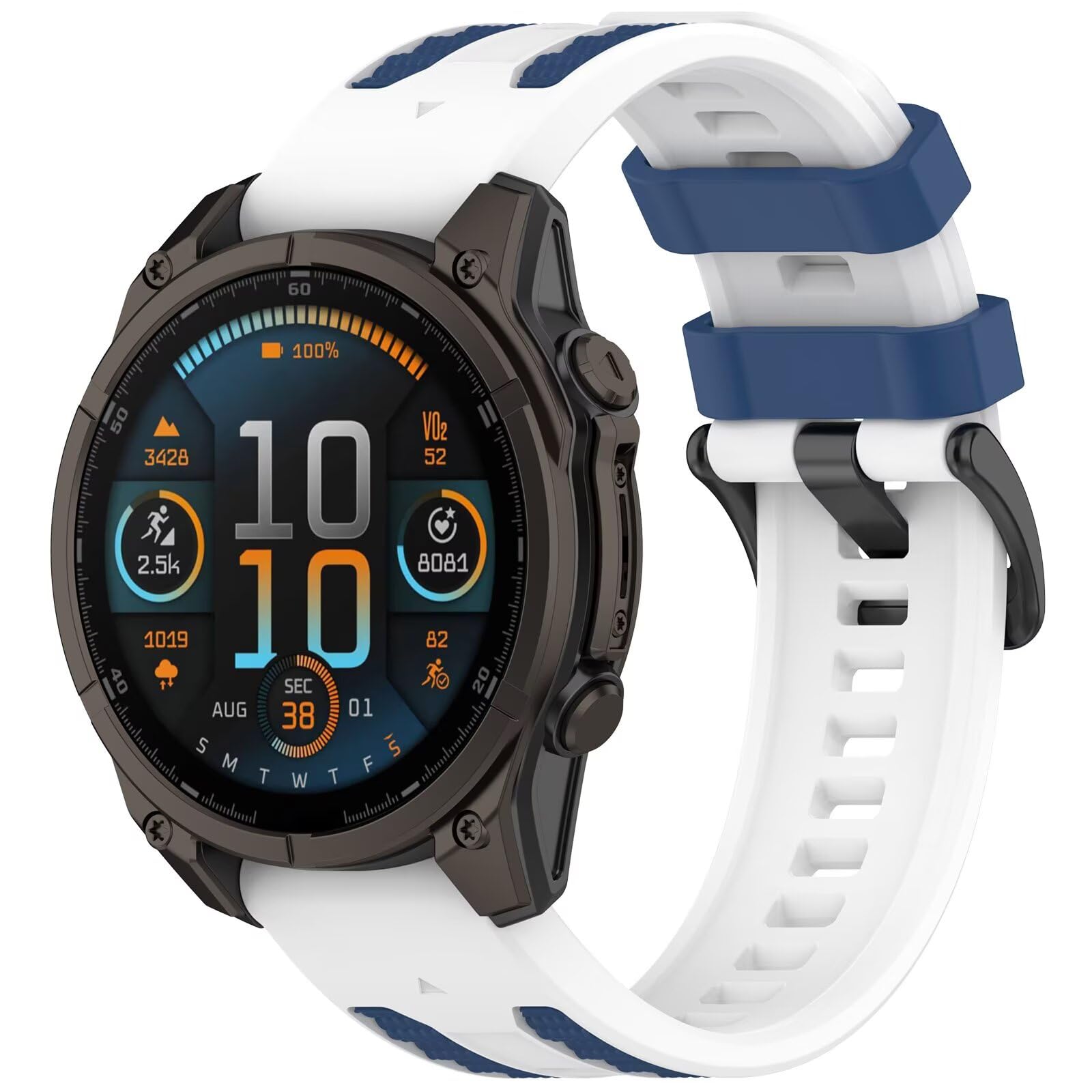 Miimall Cinturino Per Garmin Instinct 2 – Silicone Morbido Antigraffio, Regolabile, Senza Spazi, Nero E Grigio