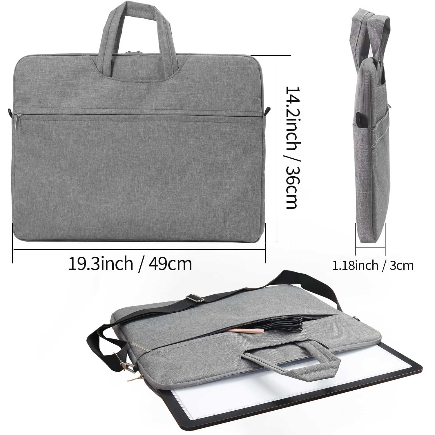 Zocelight Tablero de luz recargable A3 con bolsa y soporte, caja de luz magnética superbrillante para trazar, diseño de botón lateral, almohadilla de luz para pintura de diamantes, bocetos, vinilo de
