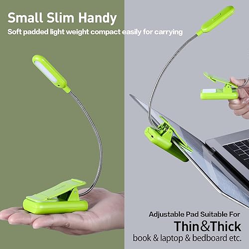 Miniatura 85 de VAVOFO Luz de lectura recargable con clip, 7 LED con 3 temperaturas de color, 9 niveles de brillo, luces de libro para leer en la cama con indicador