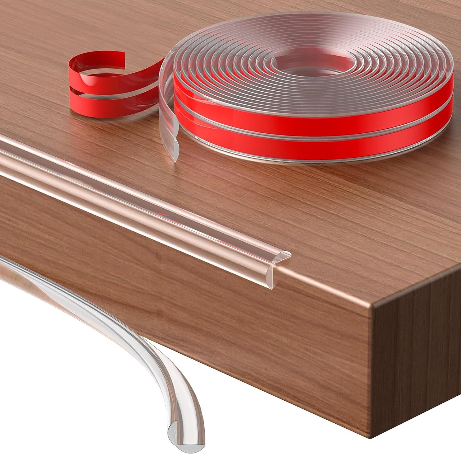 Furniture Edge corner protector, Corner Protectors Silicone Edge Strips Adhesive Backed 10-15mm x 1-5m(Width 15mm/0.6in,1m/3.3ft)