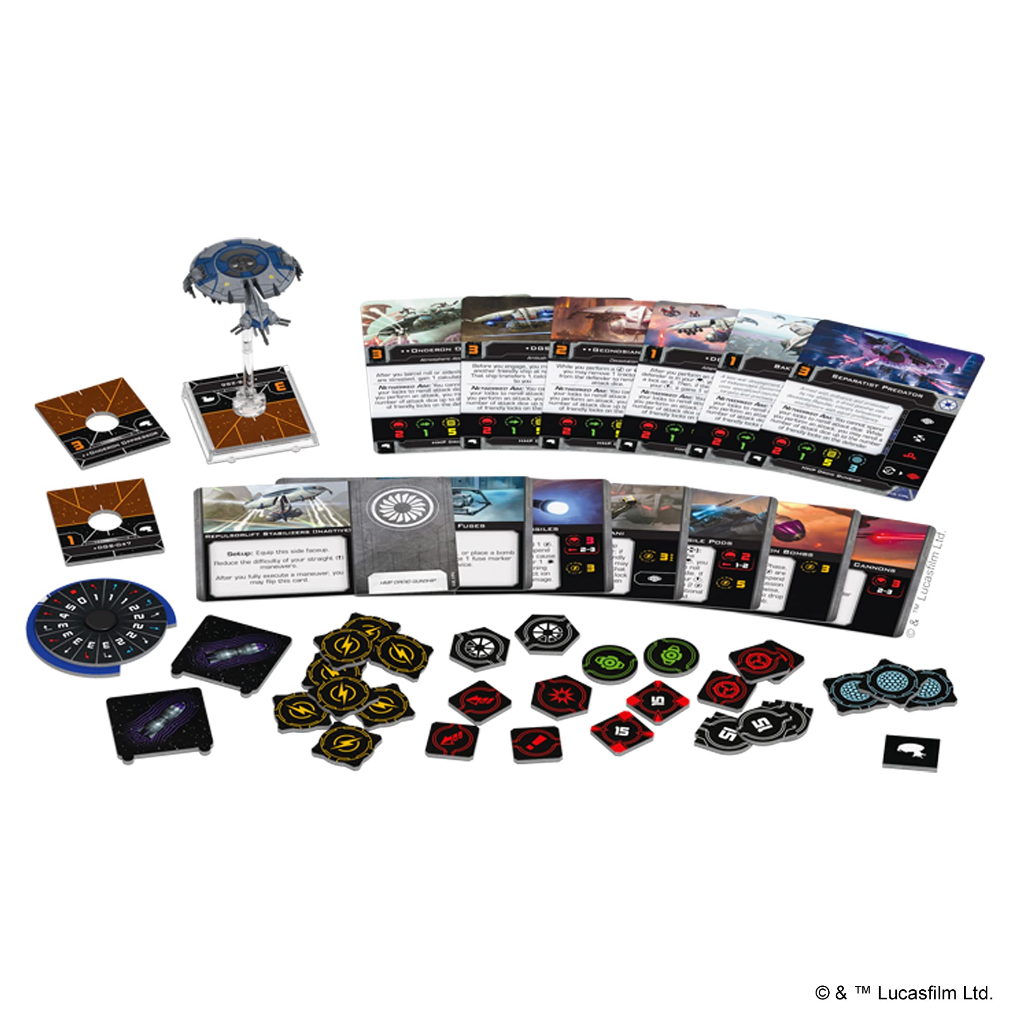 Fantasy Flight Games - Star Wars X-Wing Second Edition: Separatist Alliance: HMP Droid Gunship Expansion Pack - Miniature Game