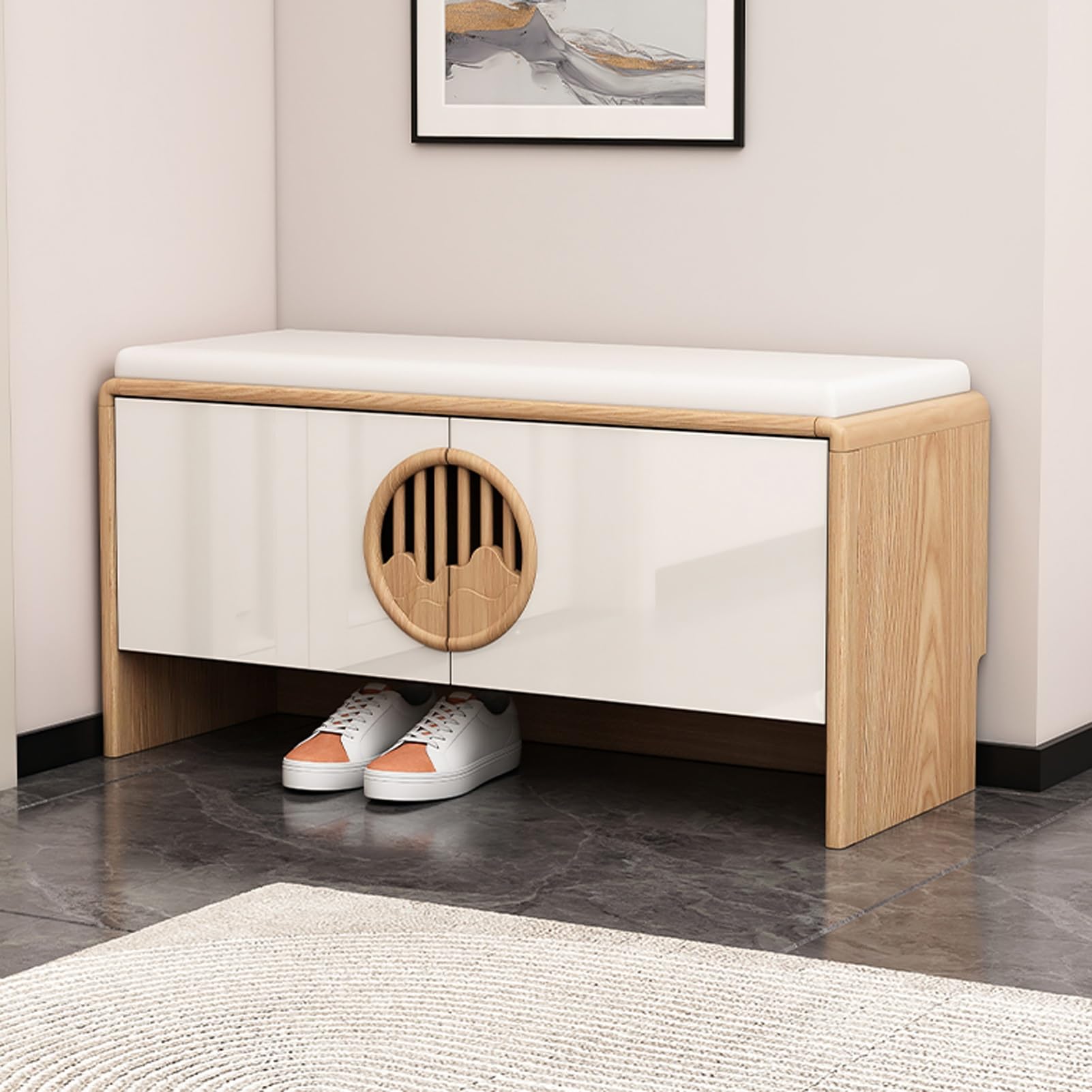 Banc de rangement à chaussures compact pour libérer votre couloir