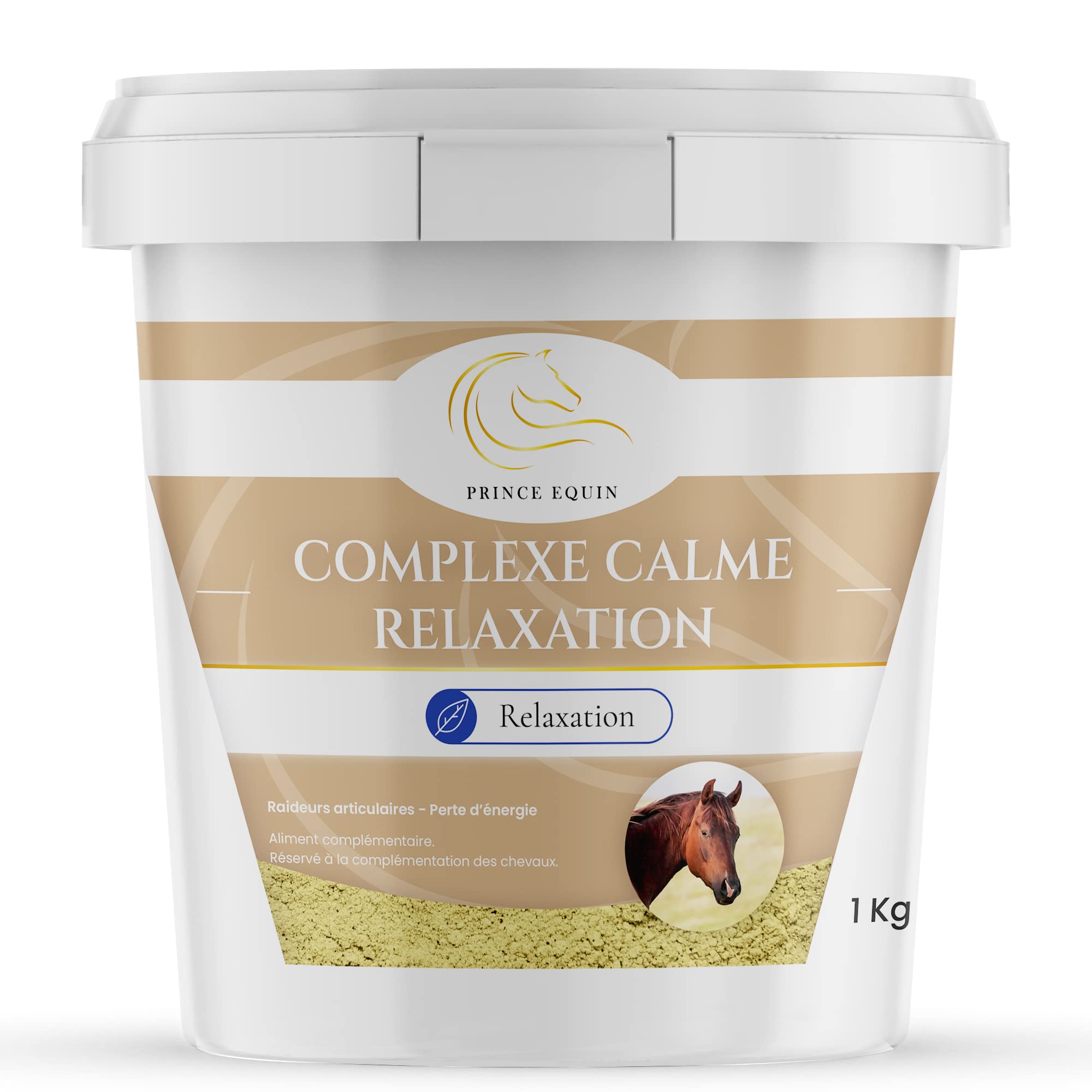 COMPLEXE RELAXATION - Complément nutritionnel Cheval - Seau 1 kg - 4 plantes apaisantes - Verveine, Camomille, Mélisse, Aubépine - Anti-stress - Diminue l'agitation - Marque Française