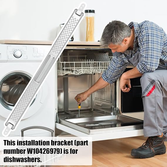 W10426979 24 Inch Dishwasher Mounting Bracket Kit for Granite and Quartz Countertops Compatible with Whirlpool KitchenAid Maytag Mounting Bracket W10426979 AP5607641 AH3632890 EA3632890 PS3632890
