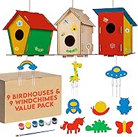 Vista 8 de 9 kits de casas para pájaros DIY para que los niños construyan - Casa de pájaros de madera para que los niños pinten - Casas de pájaros sin terminar
