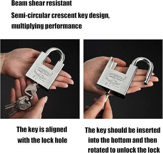 Heavy Duty Closed Shackle Security Padlock with 3 Keys,Hardened Solid Steel Hardware Monoblock Lock,Thick Shackle for Garages,Containers,Sheds, Lockers,Gates and Warehouse Protection Locks. (40mm)