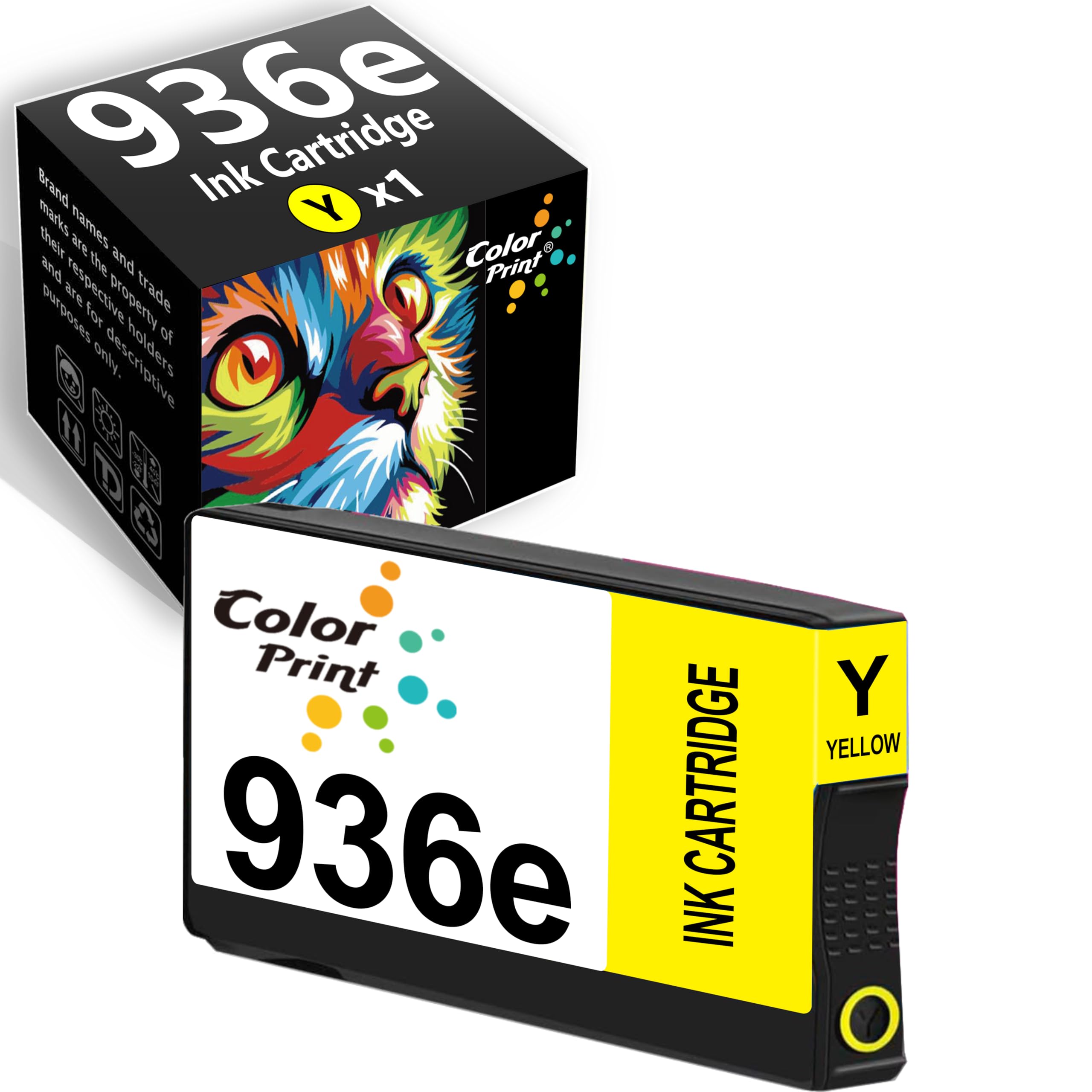 Color Print Compatible 936 e Ink Cartridge Replacement for Hp 936e Yellow Ink for OfficeJet 9122e OfficeJet Pro 9110b 9125e 9128e 9130b 9135e Wide Format 9730e Printer (1-Pack, Yellow, 4S6V5LN)