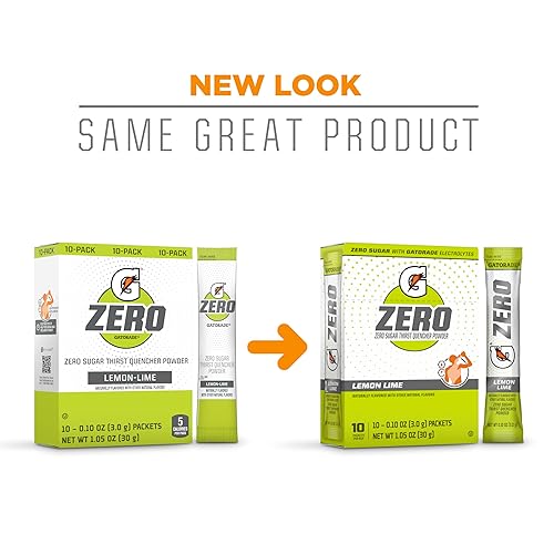 Vista 20 de Gatorade G Zero en polvo sabor Glacier Cherry, envases de 0.10 onzas (120 unidades).