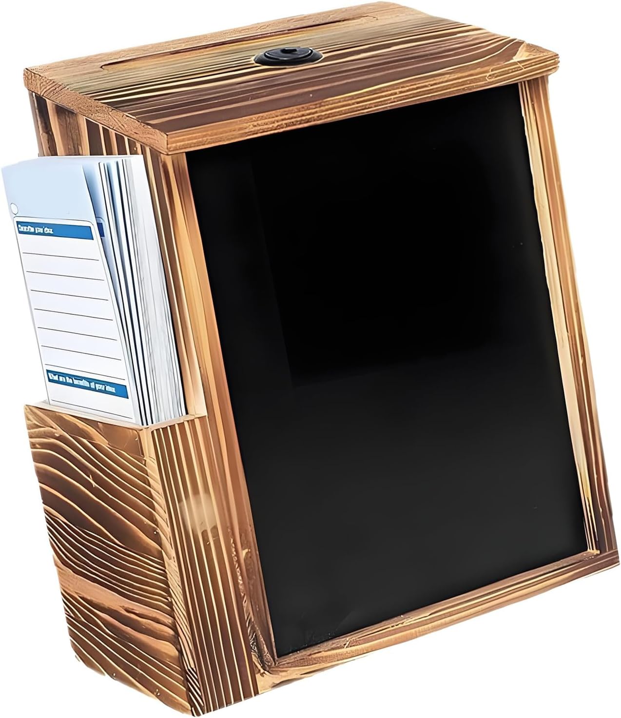 Secure Prayer Donation Box Made from Hardwood Including Metal Removable Writing Panel for Home Business Restaurant Use Rental Property Comment Box