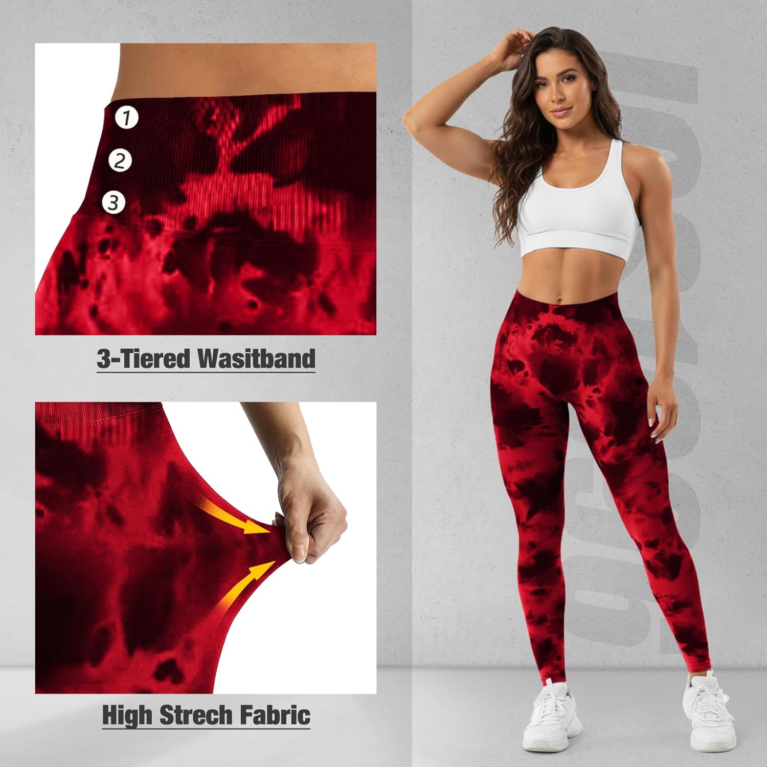 JGS1996 Tie Dye Scrunch Butt Lifting Leggings for Women Booty Sculpting Workout Tight High Waist Tummy Control Yoga Gym Pants - Image 3