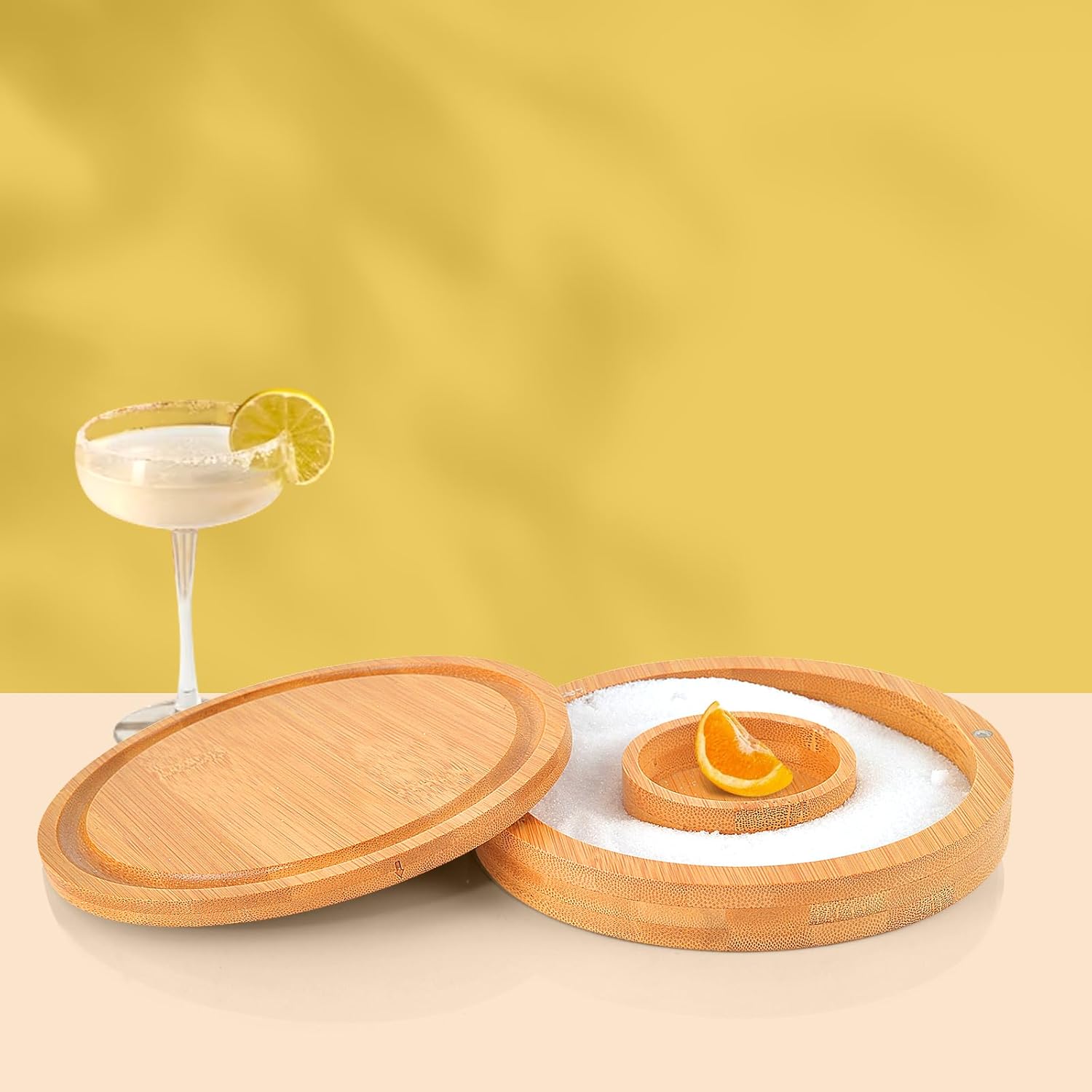 Bordure En Verre à 3 Niveaux Margarita Et Cocktail Conteneur à Épices