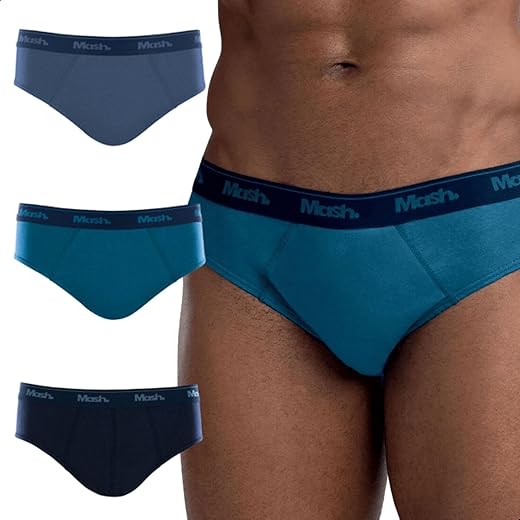 Kit 3 Cuecas Slip Mash Algodão Cotton Respirável Masculina Adulto