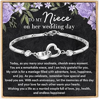 Niece Wedding gifts from Aunt, To My Niece on Her Wedding Day Gifts From Aunt Uncle, Niece Bride Gift Bracelet Message Card Niece Jewelry Gifts for niece from Auntie on her wedding day, Niece Bride Gift Bracelet, Bride Jewelry Gift from Aunt Uncle
