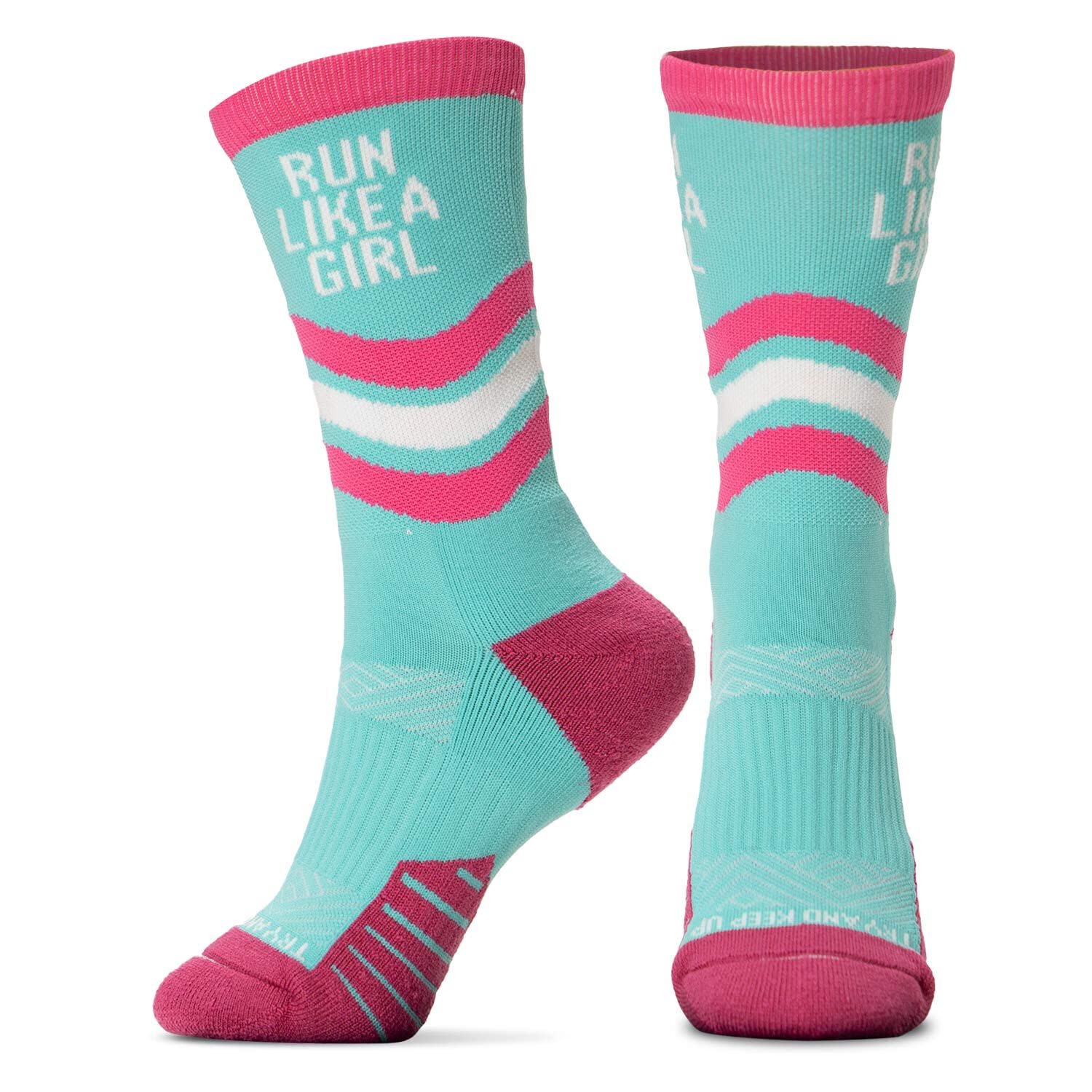 Gone For a Run Inspirational Athletic Running Socks Mid-Calf Multiple Designs