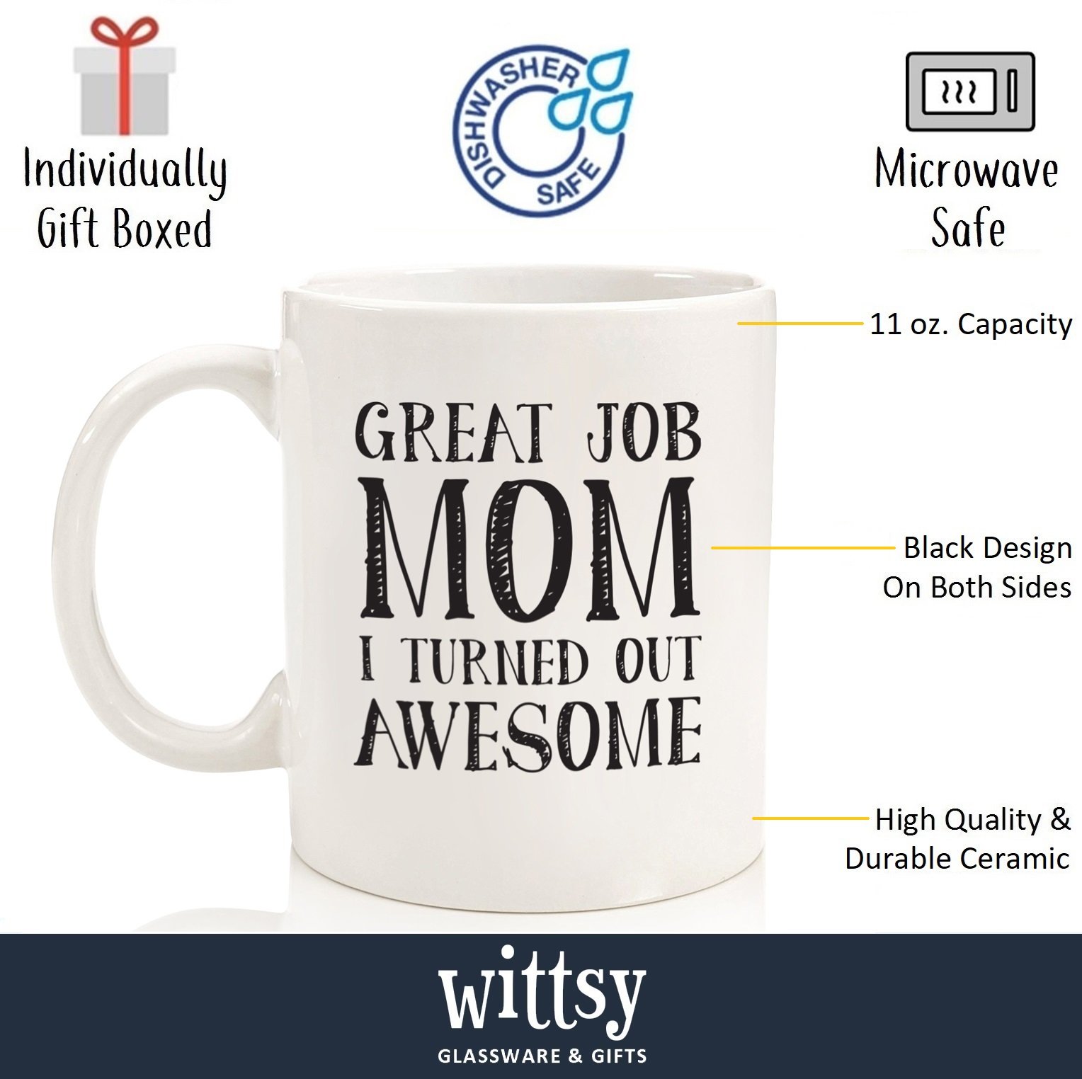 Rikat101 Funny Mom Mug, Mother's Day Gift, Mom Birthday Present, Best Mom  Ever, From Daughter, From Son, Christmas Gift for Mom, Mom Coffee Cup BDVA  – Designfullprint