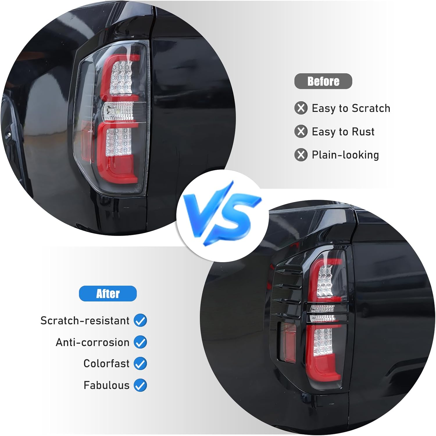 Tail Light Guards Cover for Toyot@ Tundra 2014 2015 2016 2017 2018 2019 2020 2021 Accessories, Tail Light Lamps Cover Protector Trim ABS 2PCS (Glossy Black)