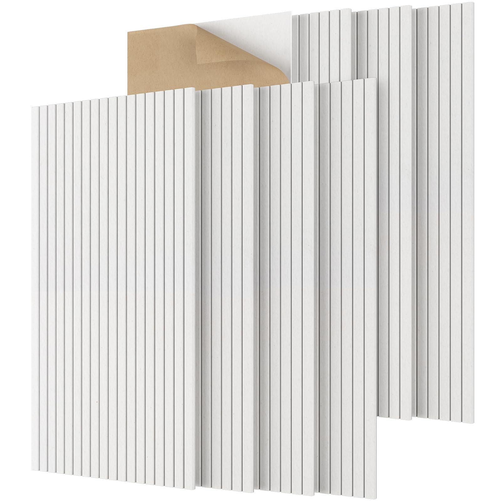 TONOR 8팩 대형 어쿠스틱 패널, 119.9 x 59.9 x 0.9cm(47 x 23.6 x 0.3인치) 음향 벽 패널, 자체 접착 방음 패널, 홈 스튜디오 사무실용 에코 흡수를 위한 장식용 방음 벽 패널, 화이트