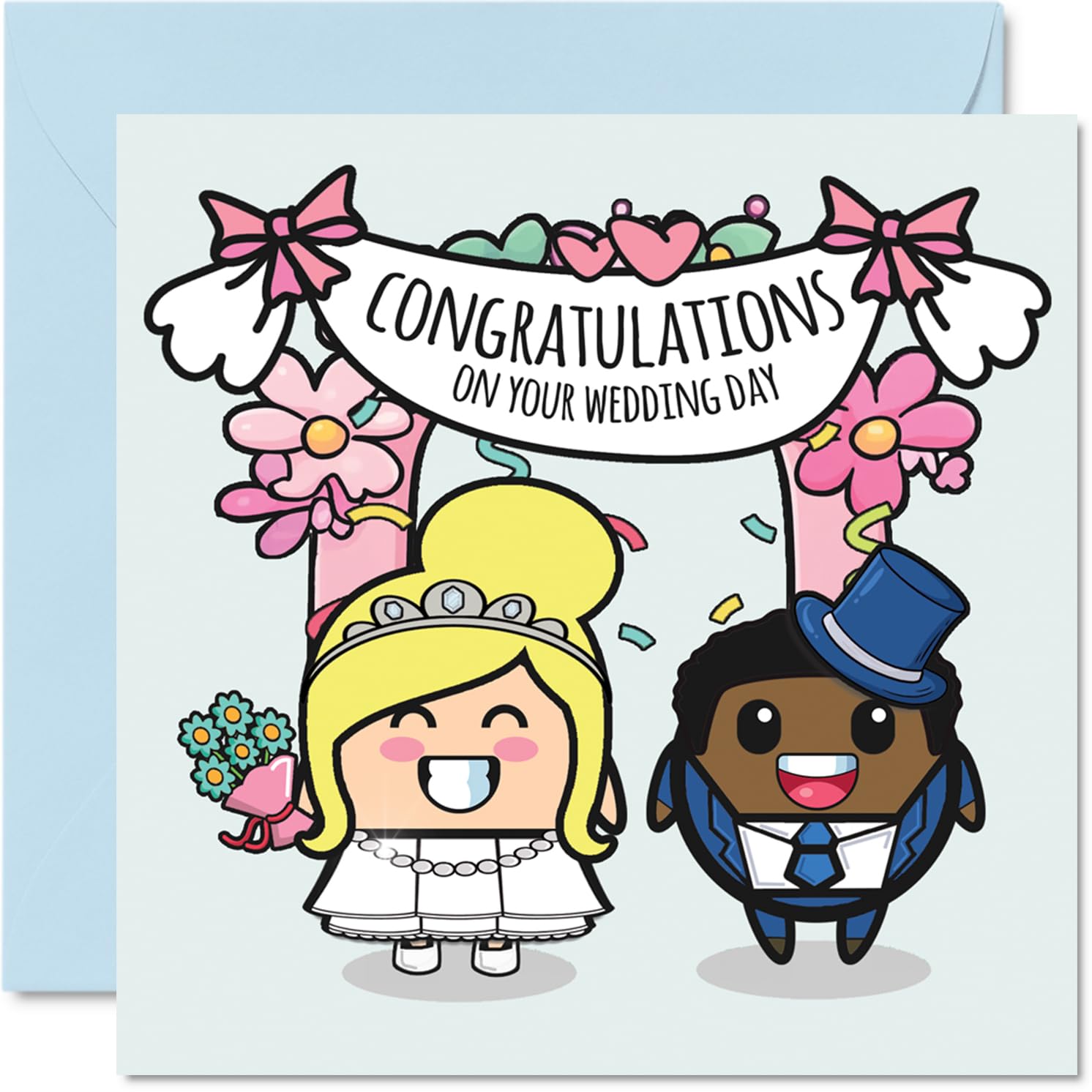 Wedding Cards for Couples - Congratulations on your Wedding Day - Congrats Well Done Card, Gifts for Newlyweds, 145mm Greeting Cards Marriage Fiance Fiancee