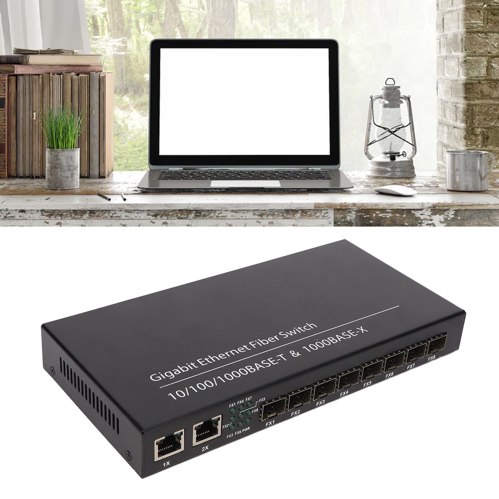 Convertisseur de Média Ethernet, Port Réseau RJ45 10/100/1000 M, Convertisseur de Média Fibre Optique SFP, émetteur-récepteur, Transmission Efficace, jusqu'à 120 Km (Prise UE)