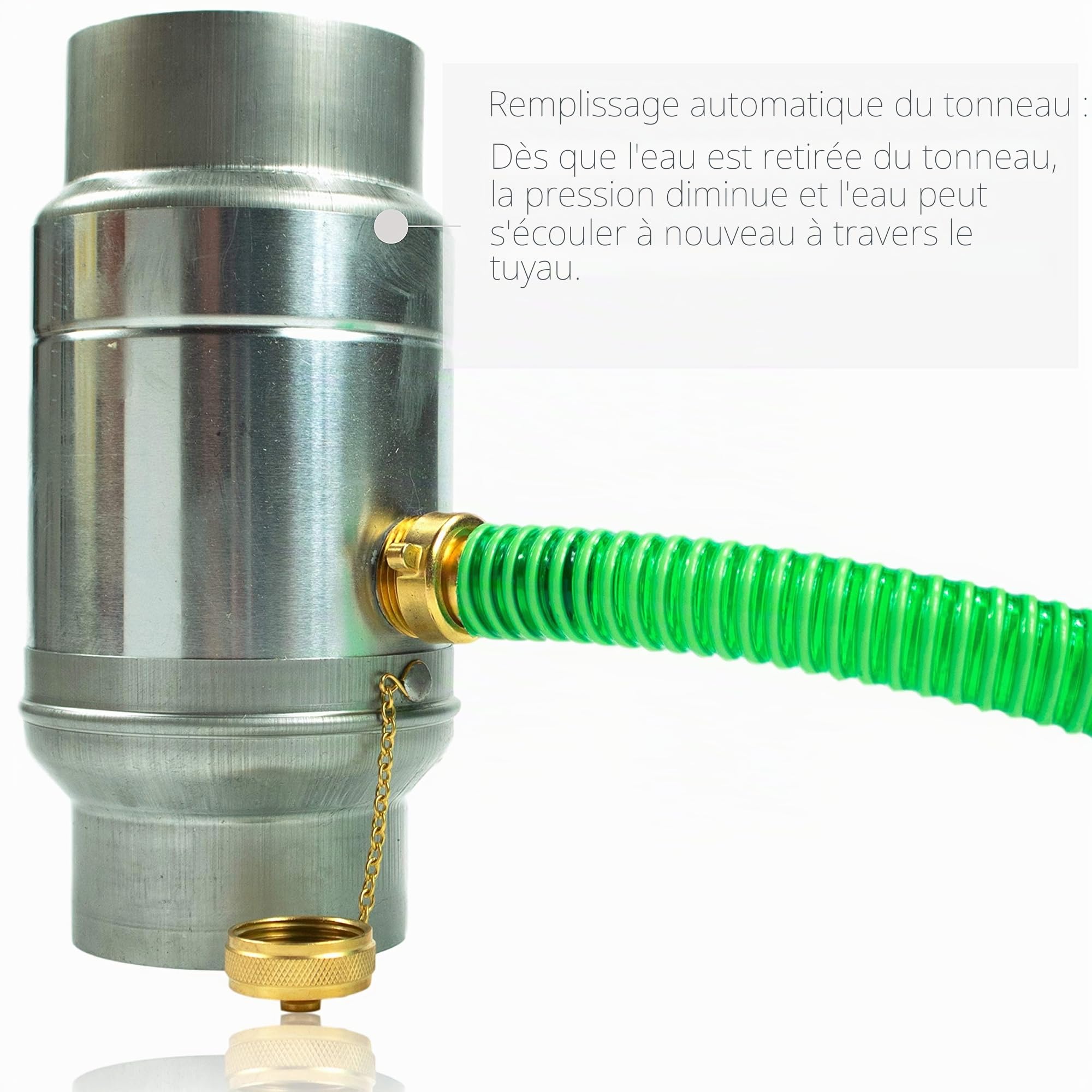 Collecteur d'eau de pluie en zinc 76/80/87/100/120 mm avec raccord pour tuyau d'égout, collecteur de pluie Titanzink 85 % d'eau grâce à une construction à double paroi