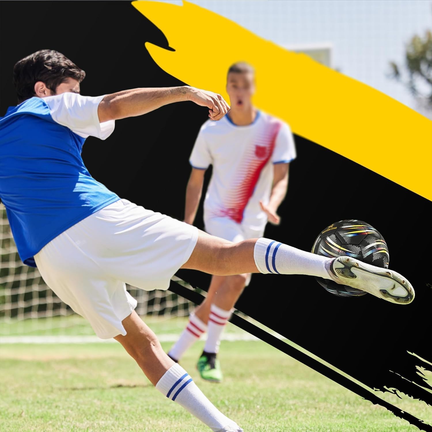 Western Star Soccer Ball Helix- Size 3 4 5 - Official Match Grade Soccer Balls - Attractive and Durable Design