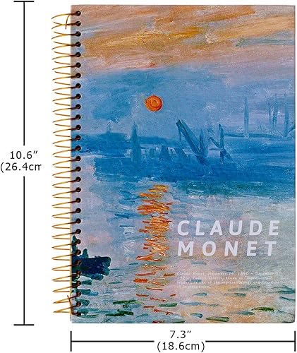 Miniatura 2 de Van Gogh - Cuaderno de arte en espiral de tapa dura, 10.6 x 7.3 pulgadas, 300 páginas, cuaderno de espiral con rayas anchas, cuadernos para trabajo,