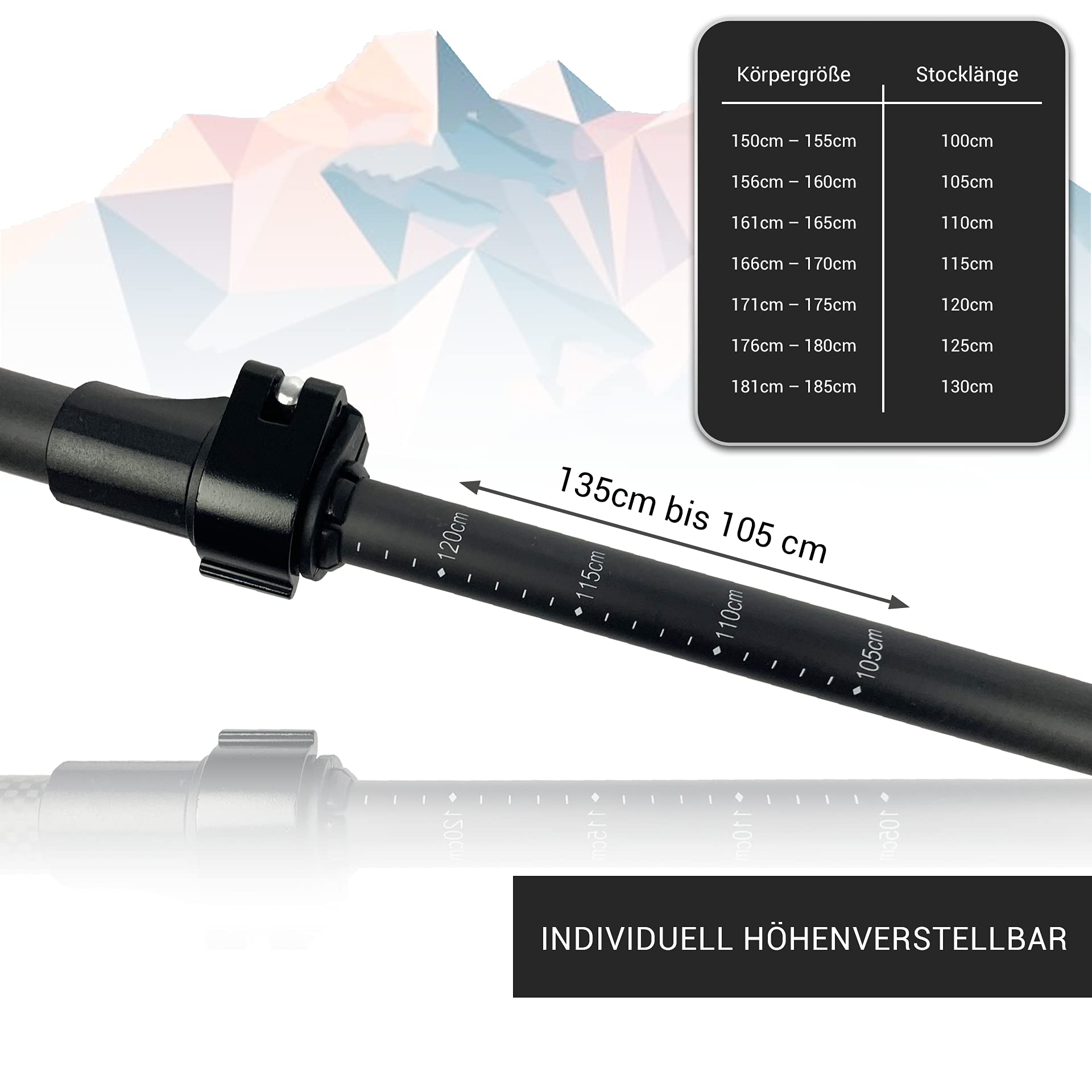Skinhawk Bâtons de randonnée et de marche nordique en aluminium pour homme et femme