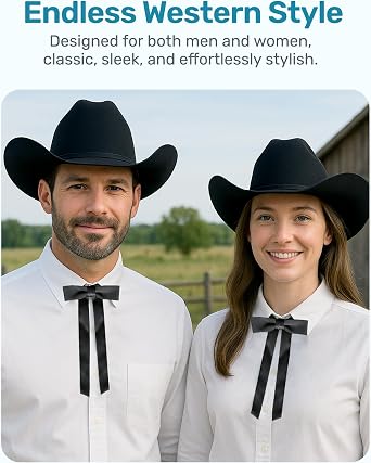 Men's Satin Pre-Tied Western Bow Tie with Adjustable Strap