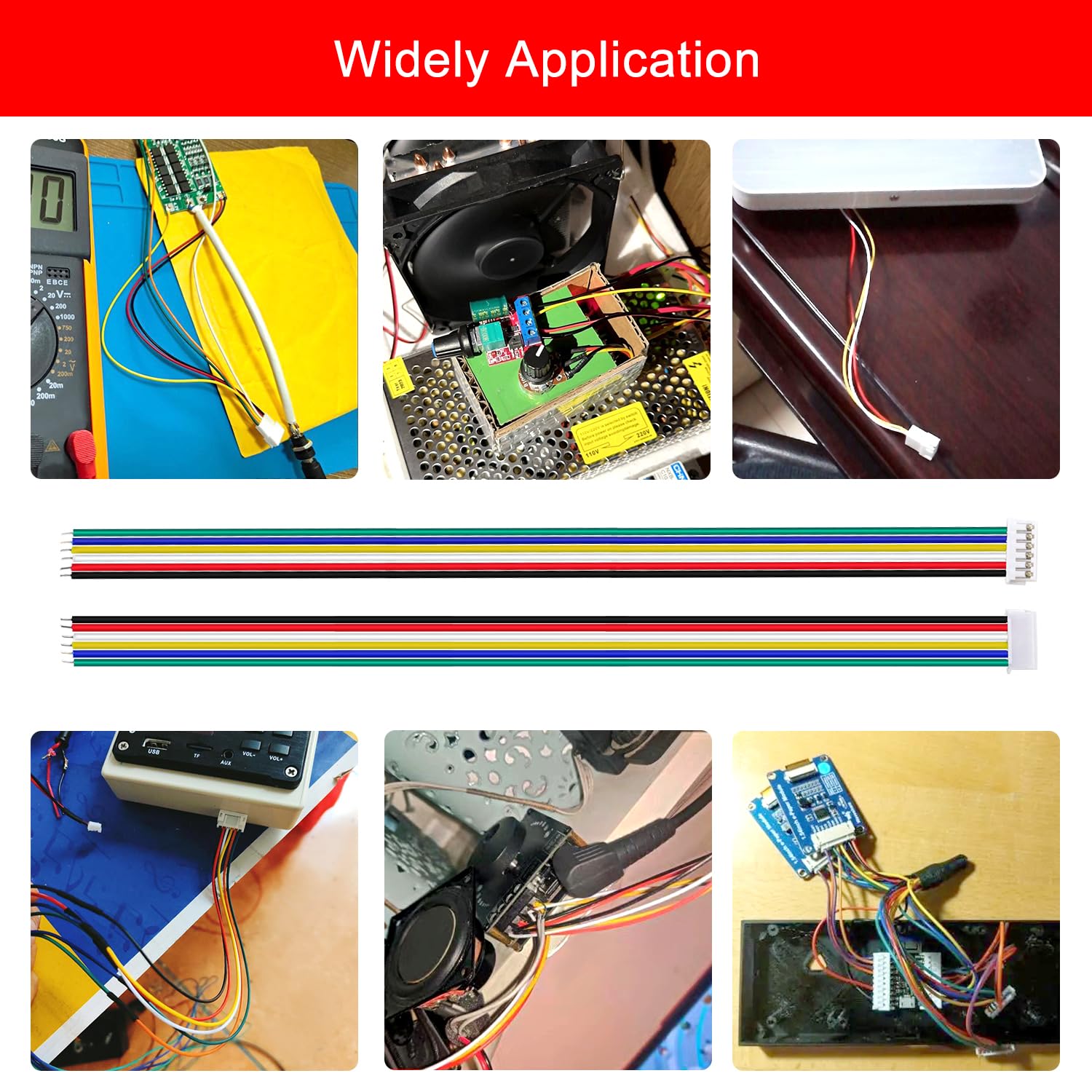 Lyeteung 15 Juegos Conectores JST 1.5 ZH, Mini Micro JST ZH 6 Pin Conector Macho con Cable de 150mm 26AWG y Hembra — view 6