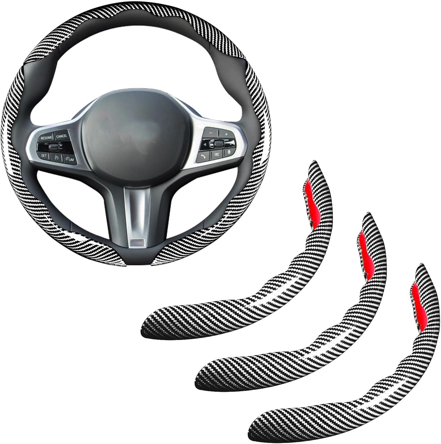 Car Steering Wheel Cover for Subaru Impreza 2014-2018, Segmented Steering Wheel Protector Sports Style Wheel Cover Car Interior Accessories,Silver