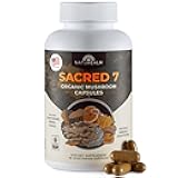 Naturealm Sacred 7 Mushroom 7-in-1 Blend Capsules Supplement (30 Day Supply) | Supports Daily Immune Defense & Focus | Lions Mane, Reishi, Chaga & More | Organic, Premium 100% Fruiting Body Extract