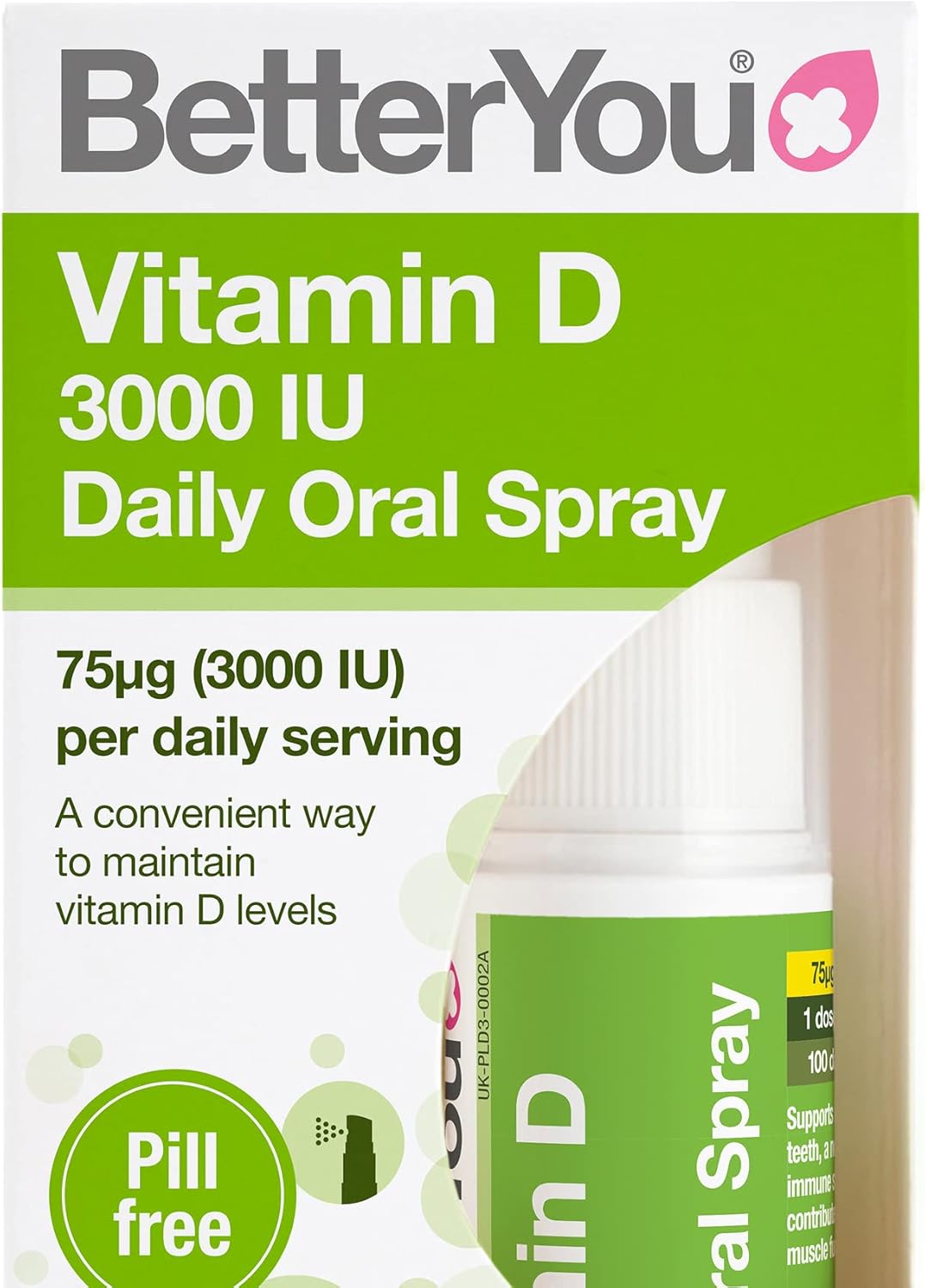 BetterYou Vitamin D Daily Oral Spray, Natural Peppermint, 15ml Amazon
