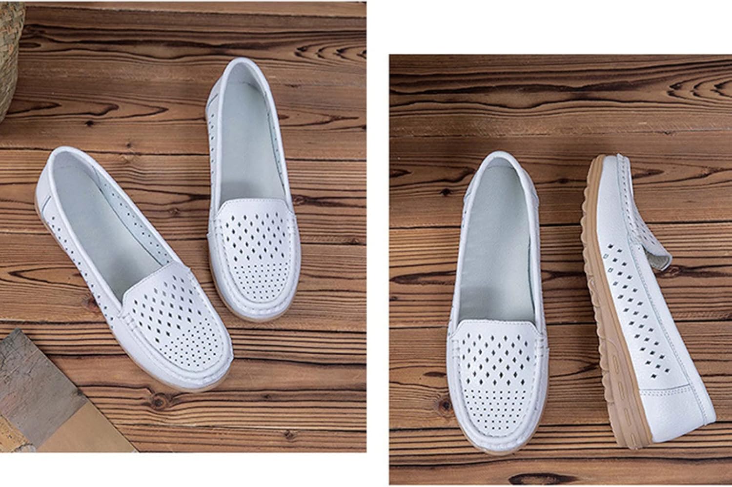 [PANLON] レディース メッシュ モカシン フラット ローファー 靴 スリッポン パンプス ローヒール カジュアル ローヒール