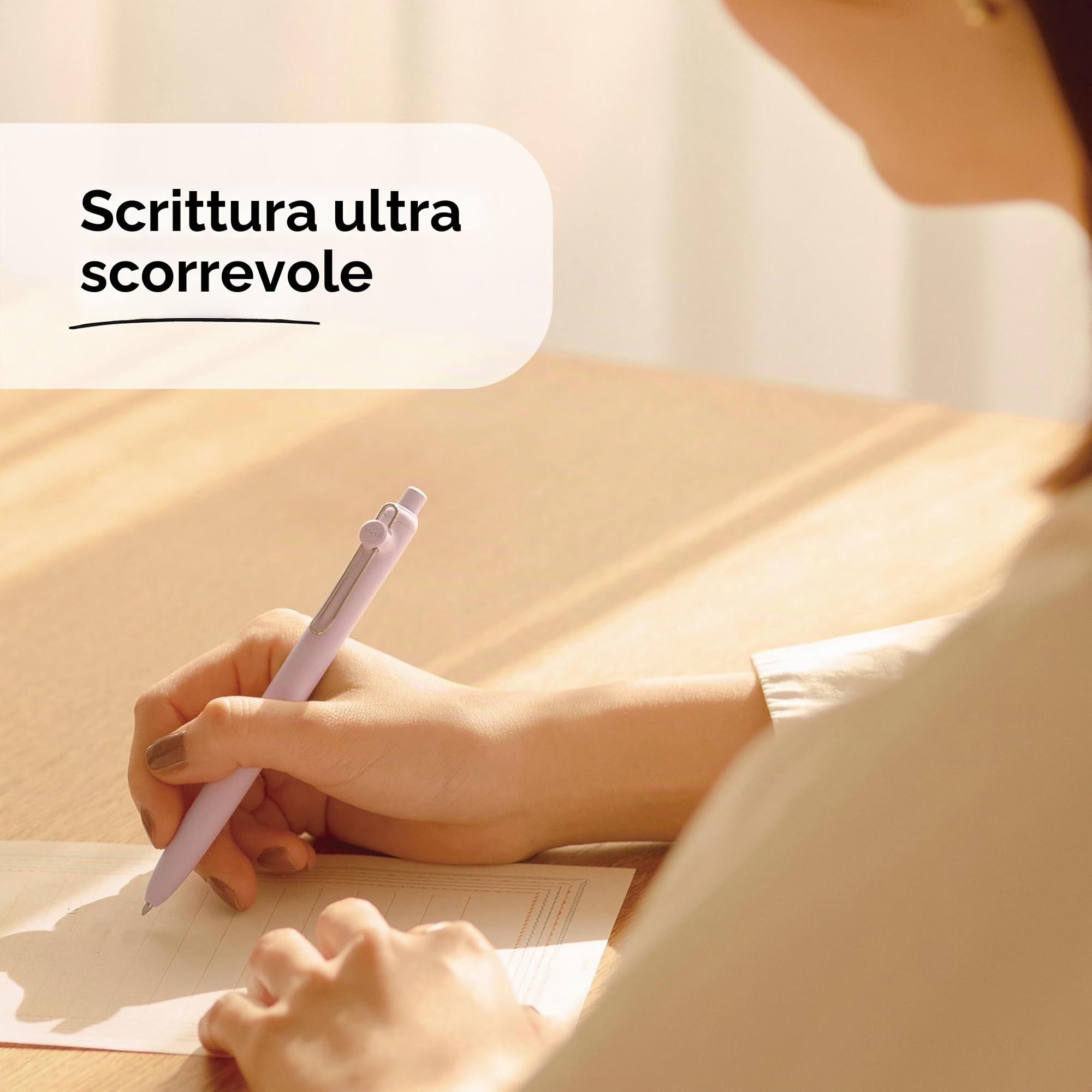 uniball™ - Penna gel Zento, inchiostro nero, punta media da 0,7 mm, retrattile, scrittura fluida, asciugatura rapida, senza sbavature, senza sbavature, fusto opaco
