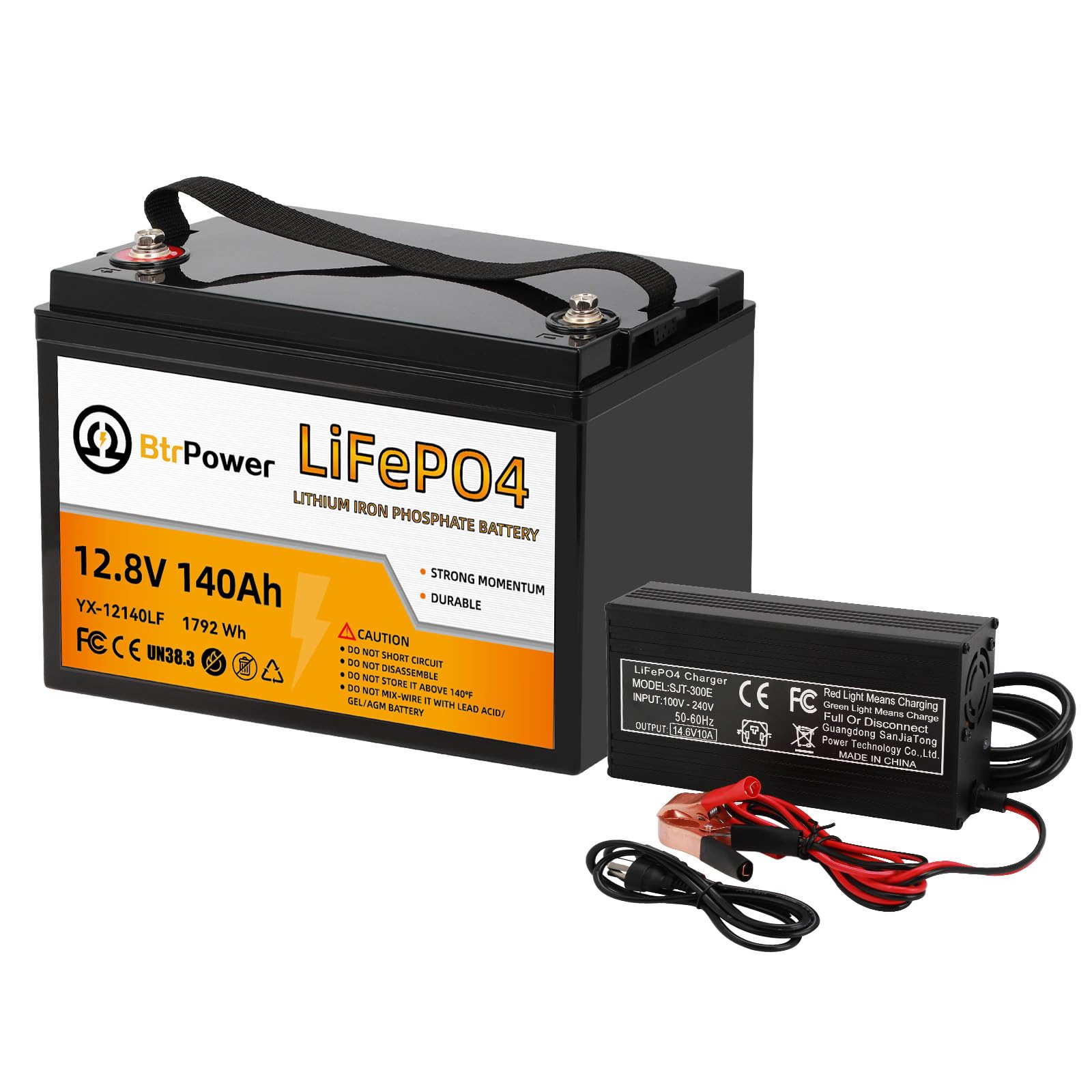 12V 140Ah LiFePO4 Lithium Battery, 100A BMS, 10 Years Lifetime, 15000+ Cycles Output Power 1792W, Perfect for RV, Boat Marine,Camping