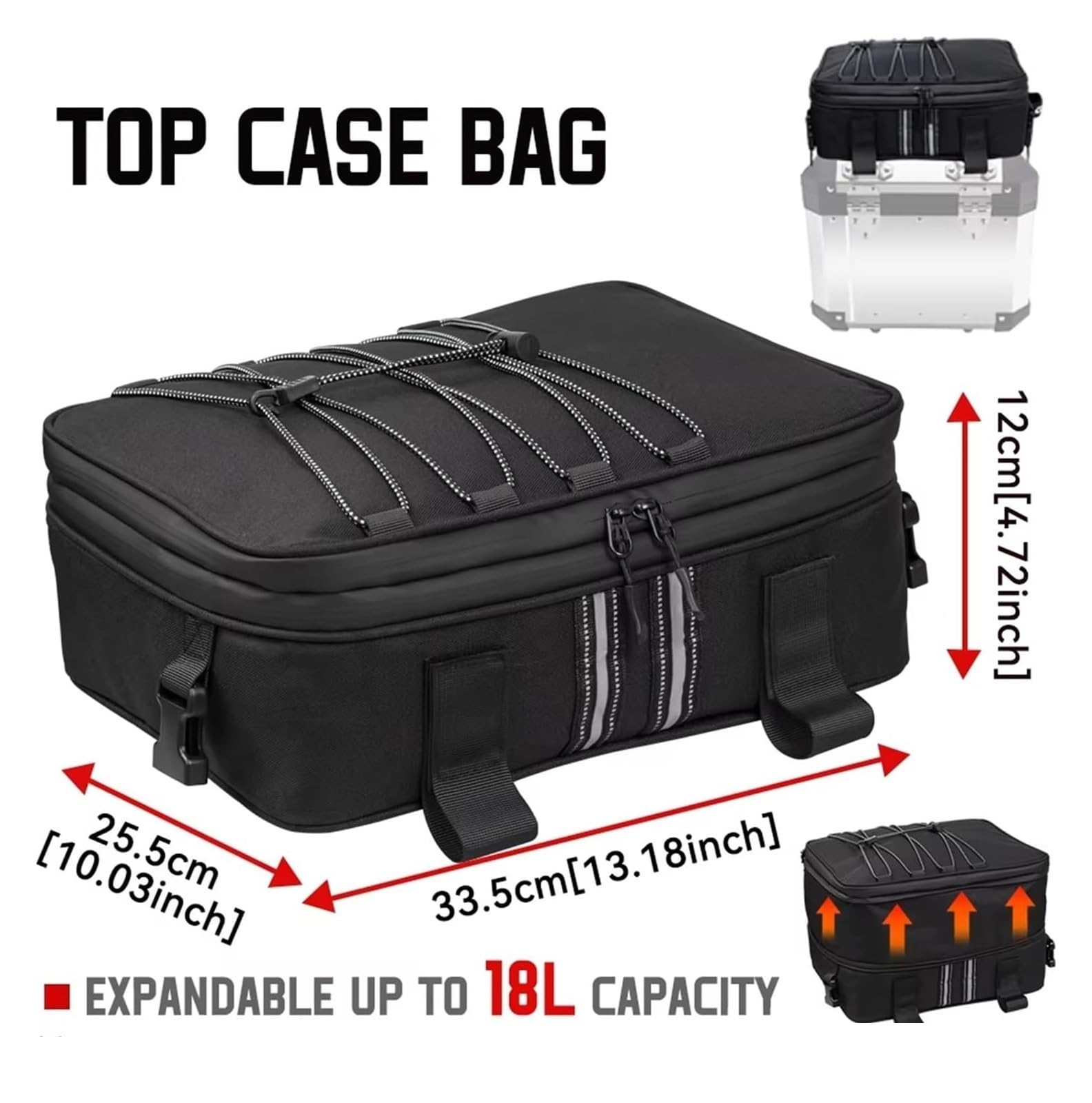 Moto Paraurti Borsa per BMW per F 850 per GS per ADV Moto Sella Impermeabile Bagaglio Baule Multifunzionale(1 Top Bag)