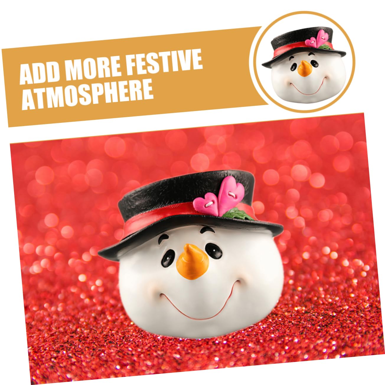 Amosfun 2 Pièces décorations de Noël Bonhomme de Neige Flocons de Neige Figurine Flocon de Neige Christmas Decoration Noel décor Noel Snowman décors de noël décor décoratif en résine