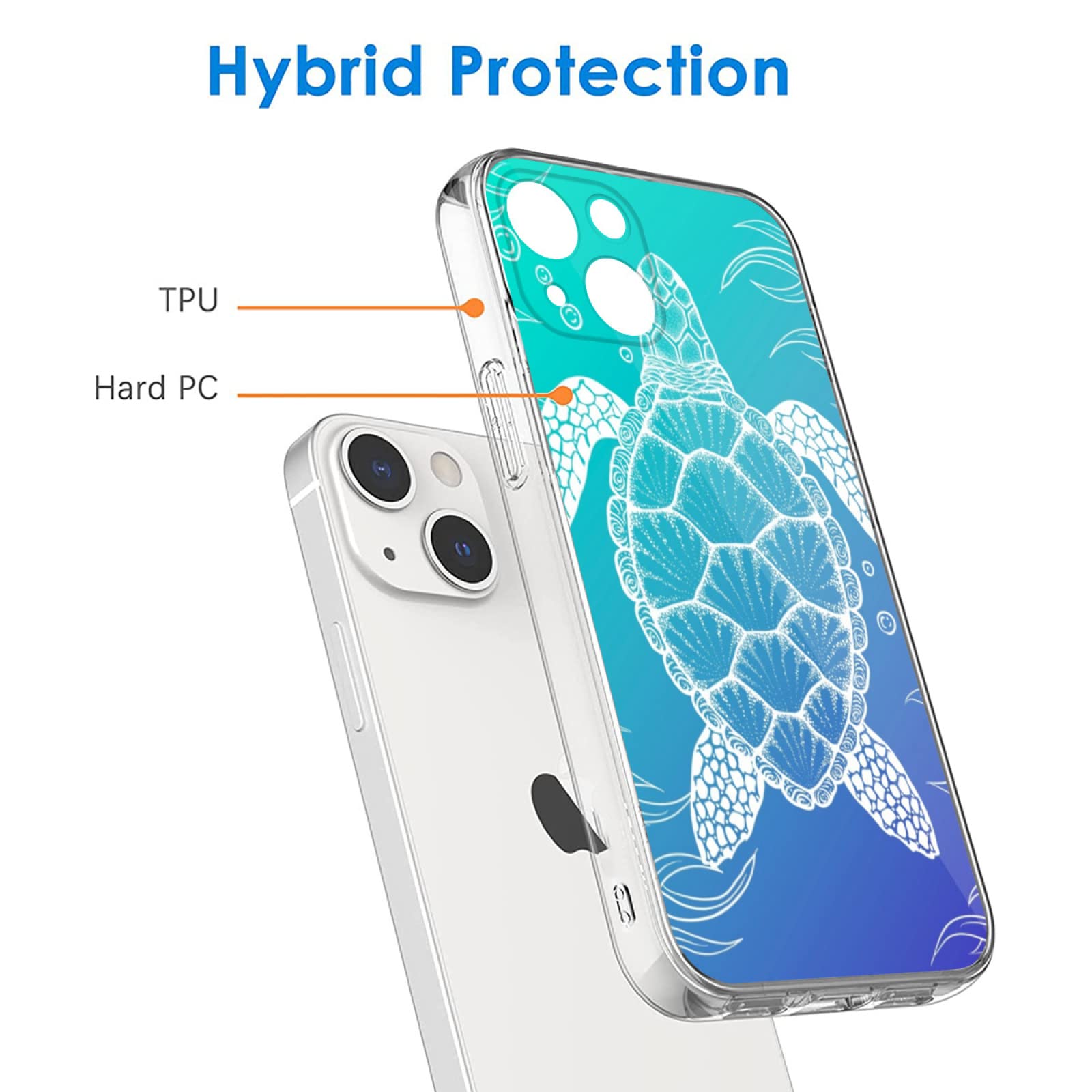 Handyhülle Für IPhone 13 Mini – Marmor & Schildkröten-Muster, Kratzfeste Silikonhülle Für Frauen