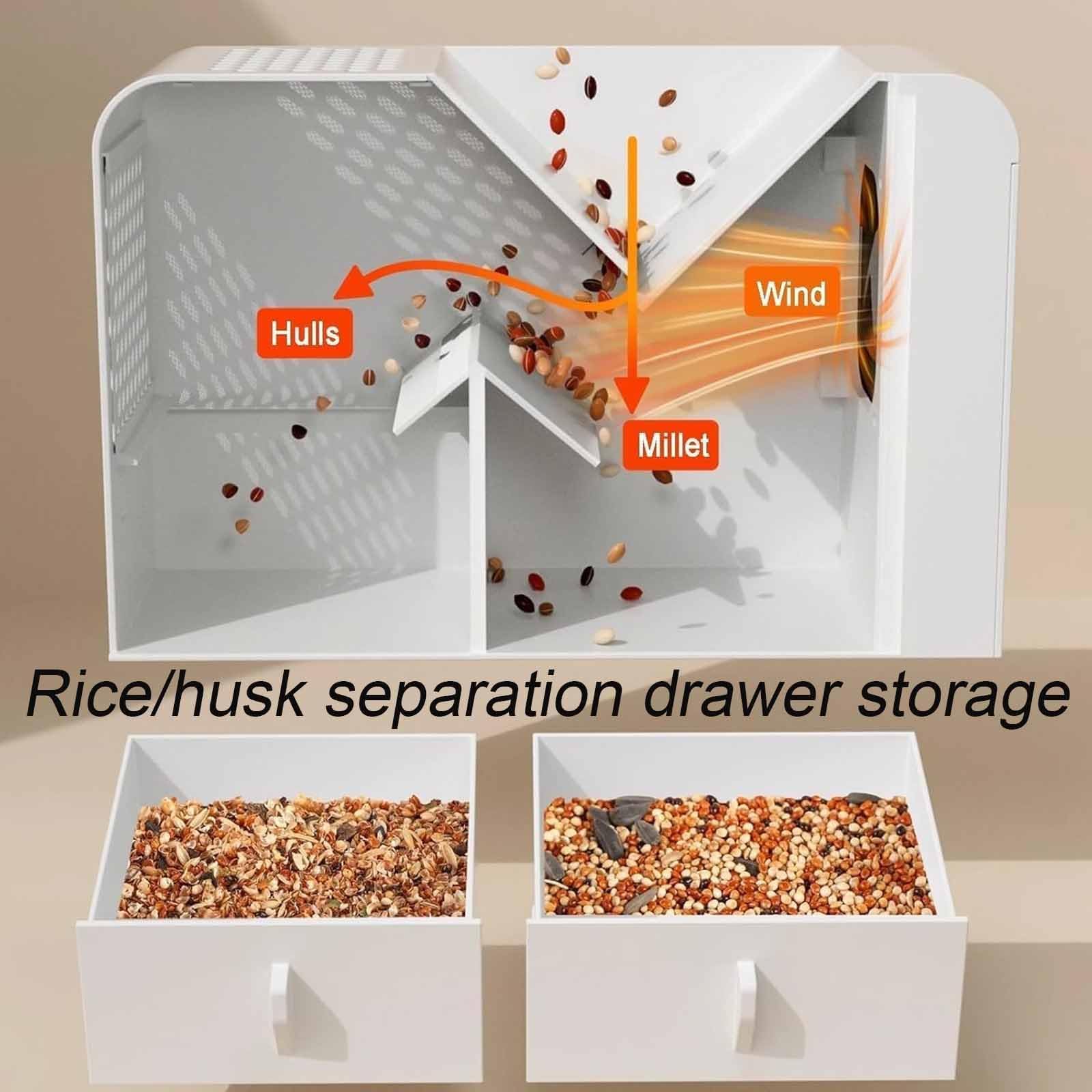 Divisor de conchas sopladas para piensos, máquina limpiadora de semillas de pájaros, con ajuste de 5 velocidades y 2 cajones de gran capacidad de 10 cm, para mijo, arroz, frijoles (rosa +