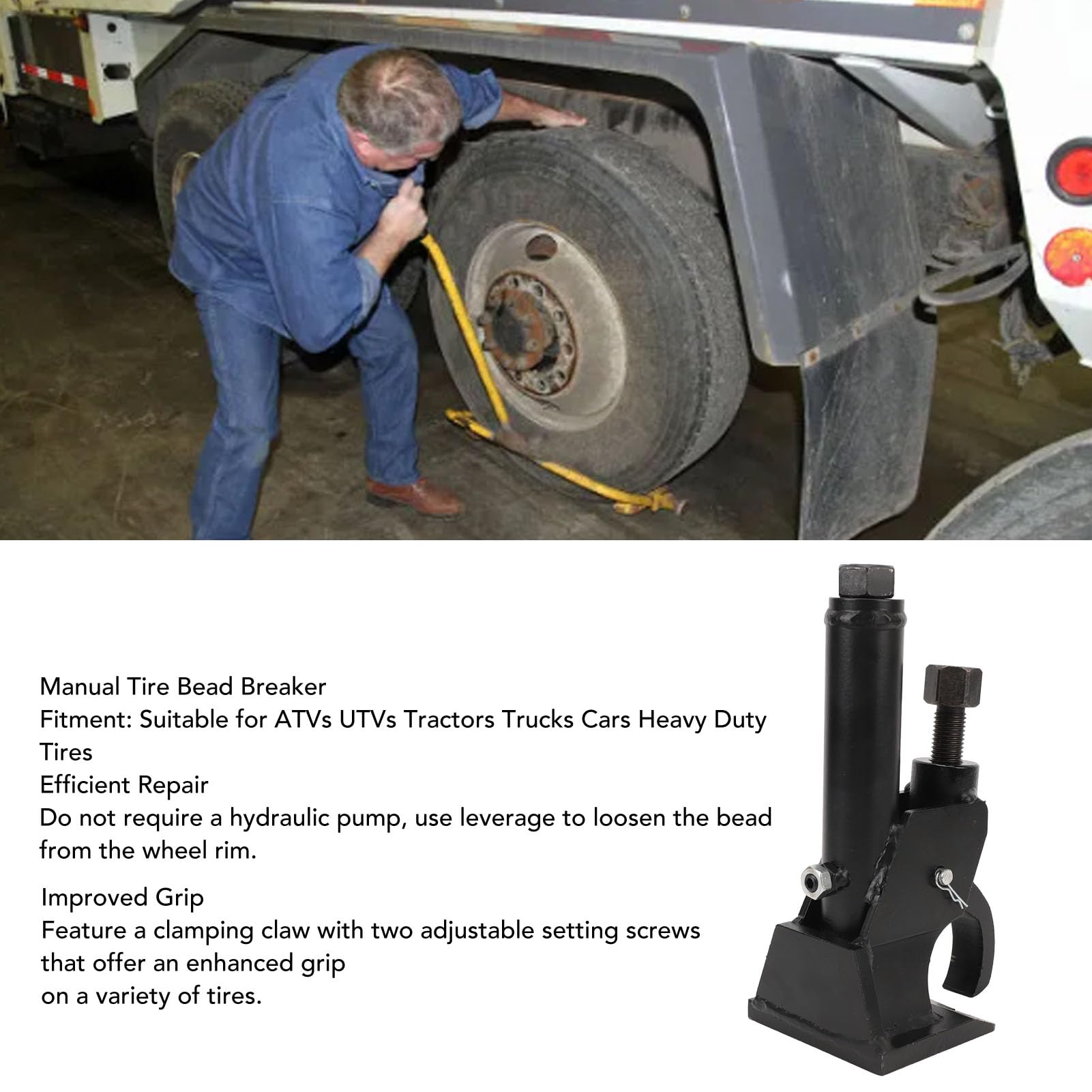 Keenso Martello Manuale per Auto, Smontagomme per Pneumatici, Smontagomme Manuale per Pneumatici, Portatile, Efficiente e Facile Azionare, Strumento di Riparazione per